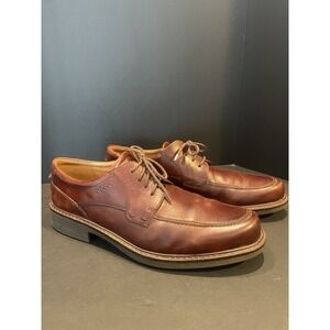 Ecco Almond Toe Brown Leather Oxfords Lace Up Men's Dress Shoes EU 49  US 15